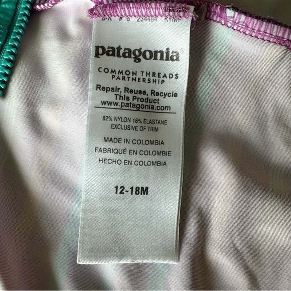 Patagonia baby girl zip up swimming long sleeve top - Picture 4 of 6